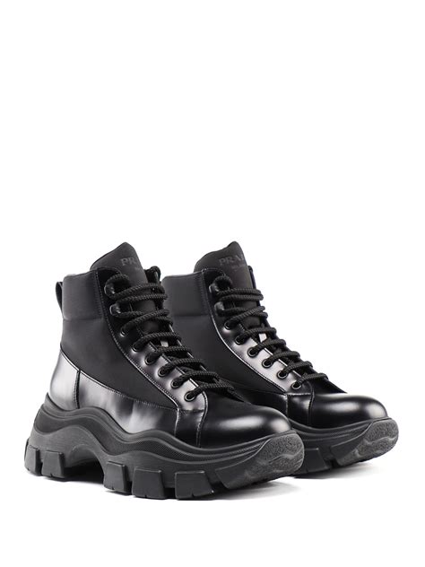 black prada snow boots|Prada pegasus chunky ankle boots.